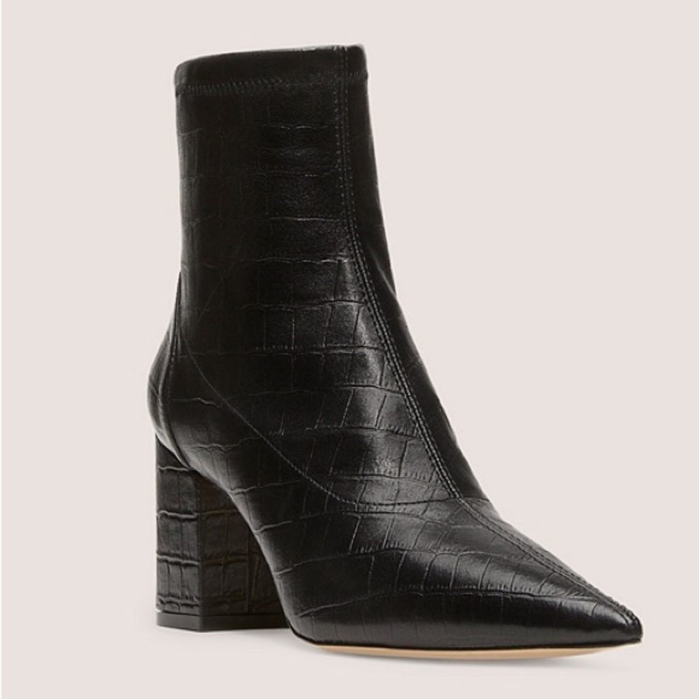 Stuart Weitzman 75 Block Stretch Bootie 11.5 Wide